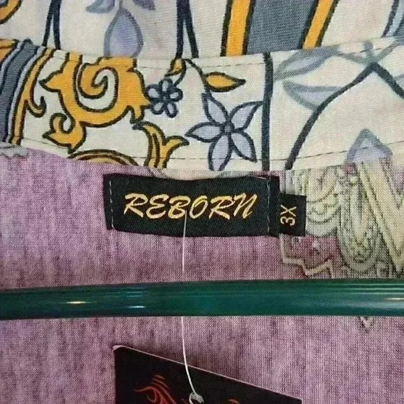 Reborn Dress Women 3X Hippie Floral Paisley 3/4 Sleeve Flowy Boho Festival Artsy - Picture 2 of 6